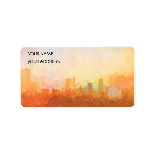 Étiquette AUSTIN, TEXAS SKYLINE-Dans les nuages-Étiquettes d (Devant)