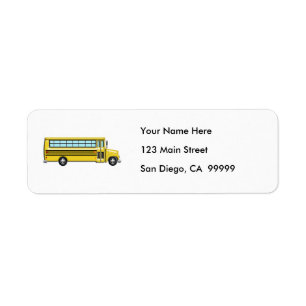 Étiquette Autobus scolaire jaune superbe