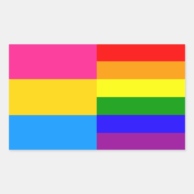 Étiquette autocollant de drapeaux de fierté Pansex (Devant)