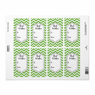 Étiquette Autocollant de mariage Chevron Vert de printemps e