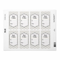 Autocollant de mariage gris argenté et blanc à che