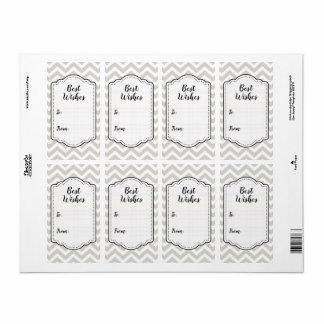 Étiquette Autocollant de mariage gris argenté et blanc à che