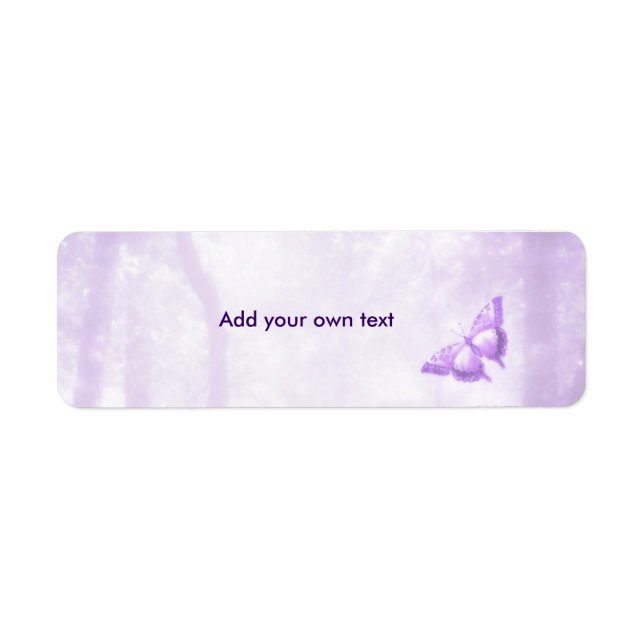 Étiquette Autocollant Label Purple Butterfly (Devant)