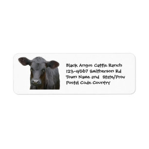 Étiquette Autocollant noir de ferme ou de ranch de bétail