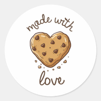Étiquette Autocollante de Cookie « Fait avec Amour
