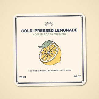 Étiquette Autocollante de Limonade Maison Moderne