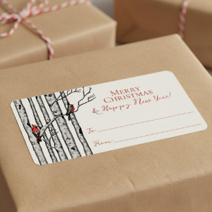 Étiquette Autocollants Cardinal Rouge Joyeux Noël De À