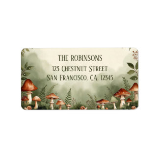 Étiquette Autocollants de courrier de champignons botaniques