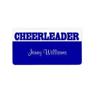 Étiquette Autocollants de nom de pom-pom girl de bleu royal