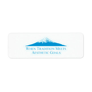 Étiquette Autocollants minimalistes du mont Fuji – Bleu Élec