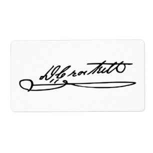 Étiquette Autographe de signature de Davy Crockett