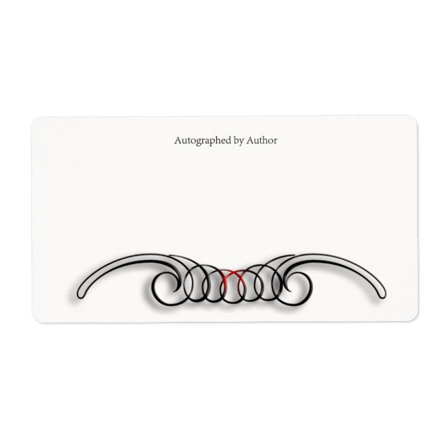 Étiquette Autographe par livre d'auteur (Devant)