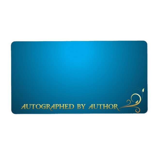 Étiquette Autographié par Auteur Gold sur Blue (Devant)