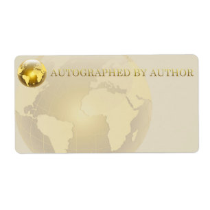 Étiquette Autographié par Author Gold World