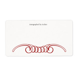Étiquette Autographié par la plaque d'écriture de l'auteur
