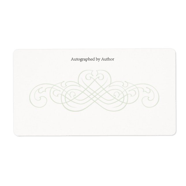 Étiquette Autographié par la plaque d'écriture de l'auteur (Devant)