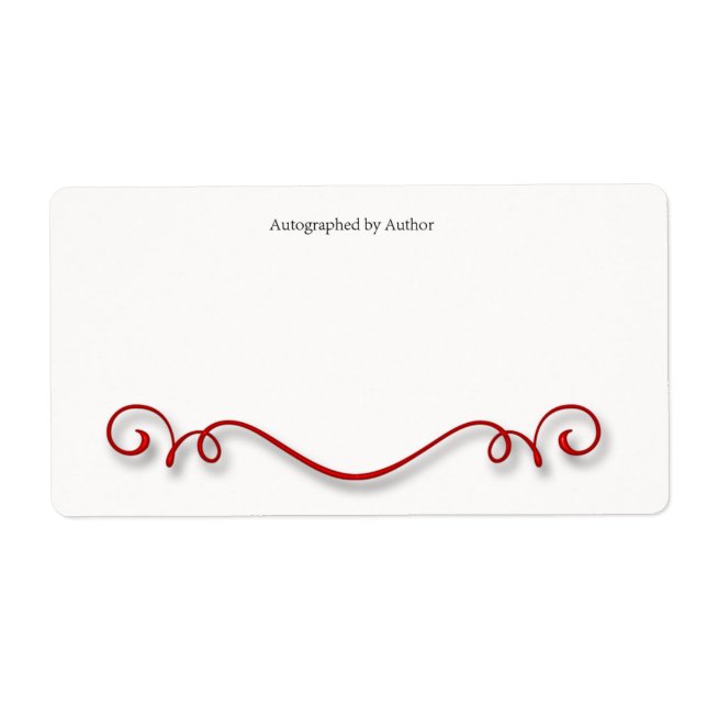 Étiquette Autographié par la plaque d'écriture de l'auteur (Devant)