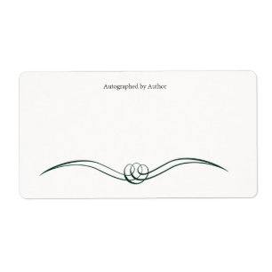 Étiquette Autographié par la plaque d'écriture de l'auteur