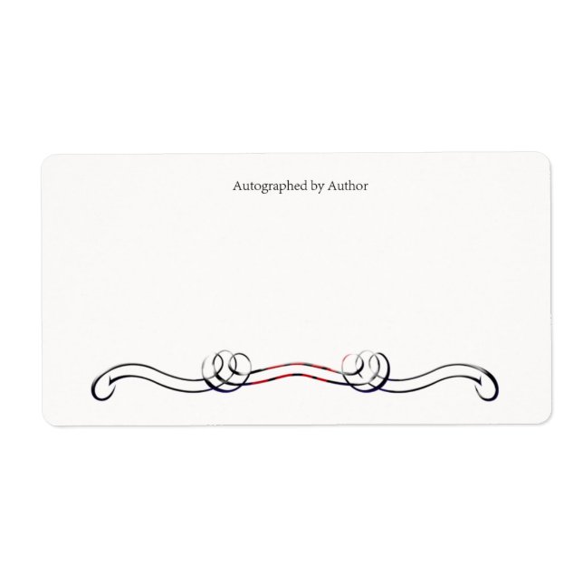 Étiquette Autographié par la plaque d'écriture de l'auteur (Devant)