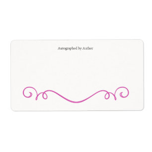 Étiquette Autographié par la plaque d'écriture de l'auteur