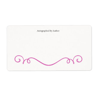 Étiquette Autographié par la plaque d'écriture de l'auteur