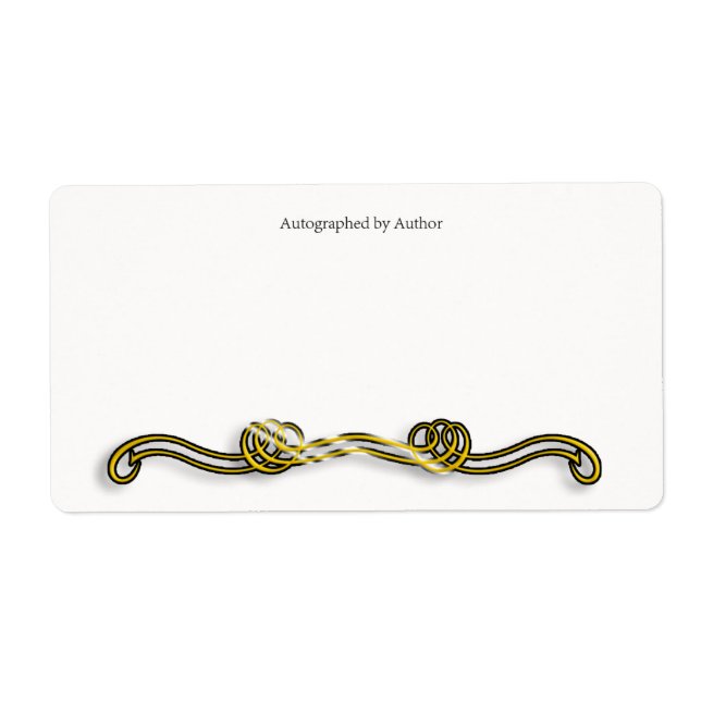 Étiquette Autographié par la plaque d'écriture de l'auteur (Devant)