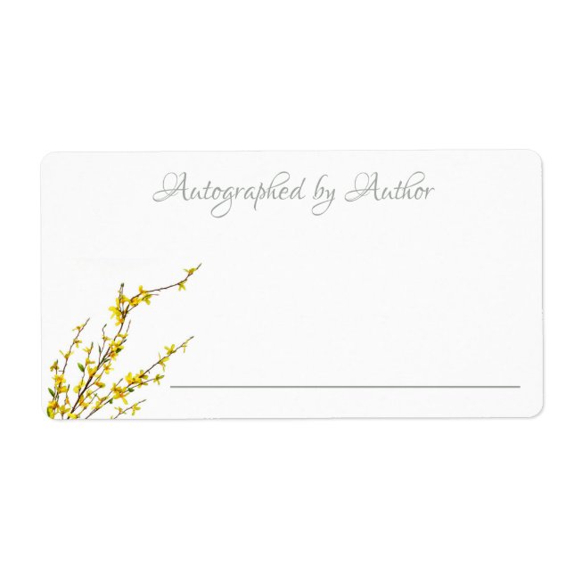 Étiquette Autographié par l'auteur | Plaque-livre Fleurs Jau (Devant)
