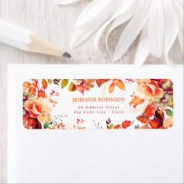 Étiquette Automne Chic Aquarelle Florale Fête d'anniversaire