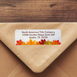 Étiquette Autumn Leaves Company Thanksgiving Adresse de reto