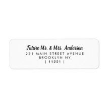 Avenir moderne minimaliste M. Mme Black Elegant
