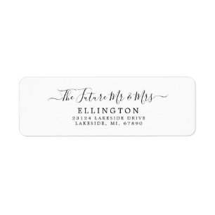 Étiquette Avenir Noir Blanc M. & Mme. Réponse de Mariage