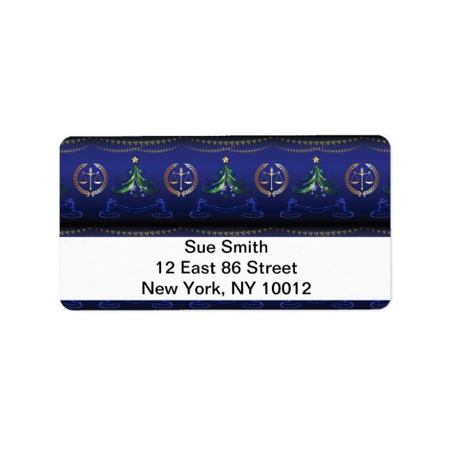 Étiquette Avocat Arbre de Noël Élégant (Devant)