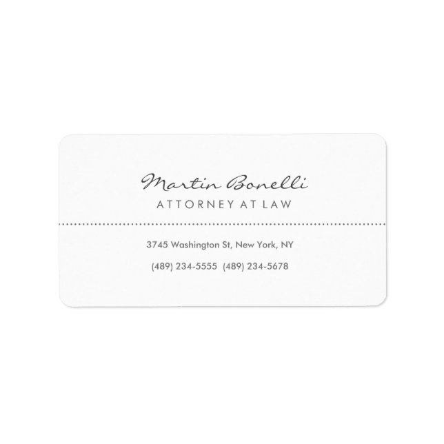 Étiquette Avocat blanc à la loi Excellent Traditionnel Simpl (Devant)
