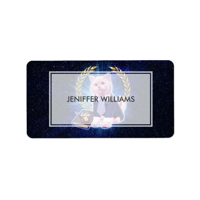 Étiquette Avocat de chat dans l'espace (Devant)