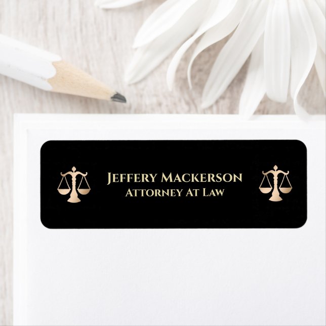 Étiquette Avocat de droit Black Gold Personnaliser (En situation)