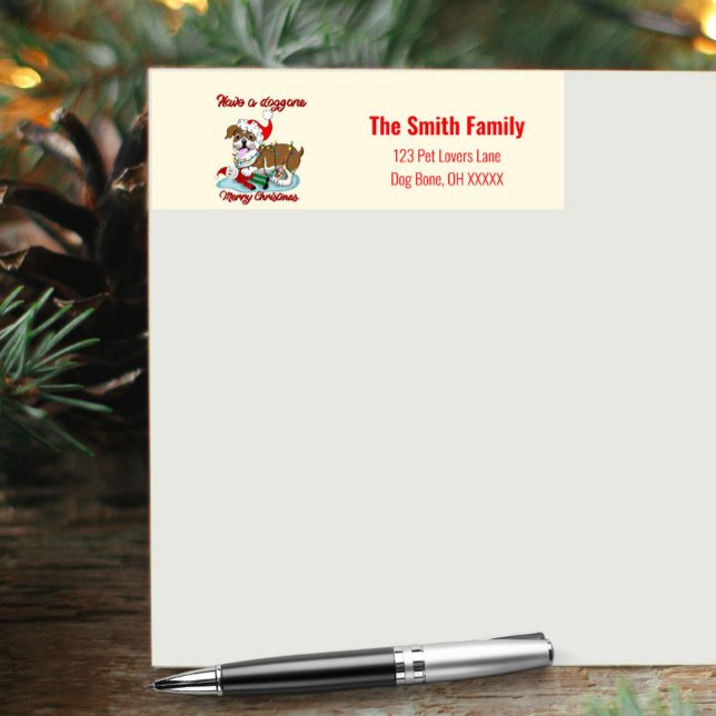 Étiquette Ayez Un Doggone Joyeux Noël Français Bulldog (Créateur téléchargé)