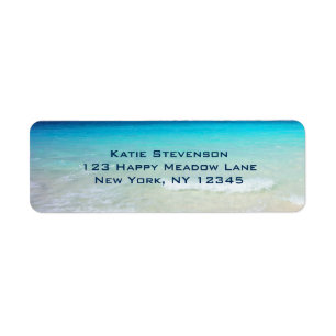 Étiquette Azure Blue Caribbean Tropical Beach