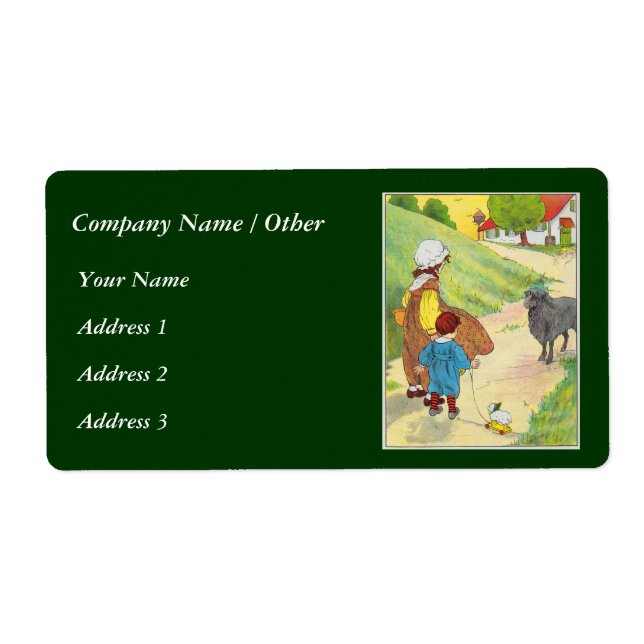 Étiquette Baa, Baa, mouton noir, Avez-vous de la laine ? (Devant)