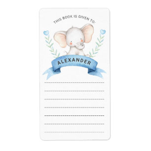 Étiquette Baby Boy Elephant livre