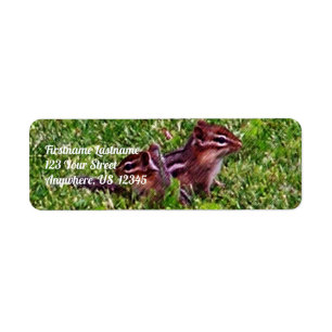 Étiquette Baby Chipmunks Premier jour #4 Adresse animale