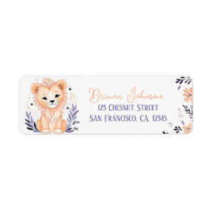 Étiquette Baby Cub Boho Floral Design - Adresse de retour