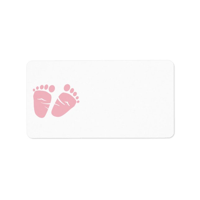 Étiquette Baby Girl Douche pieds roses (Devant)