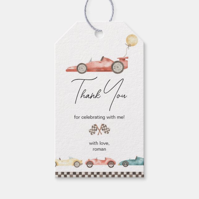 Étiquette Baby shower automobile ou Merci d'annive (Devant)