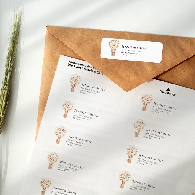 Étiquette Baby shower Bear Balloons (Créateur téléchargé)