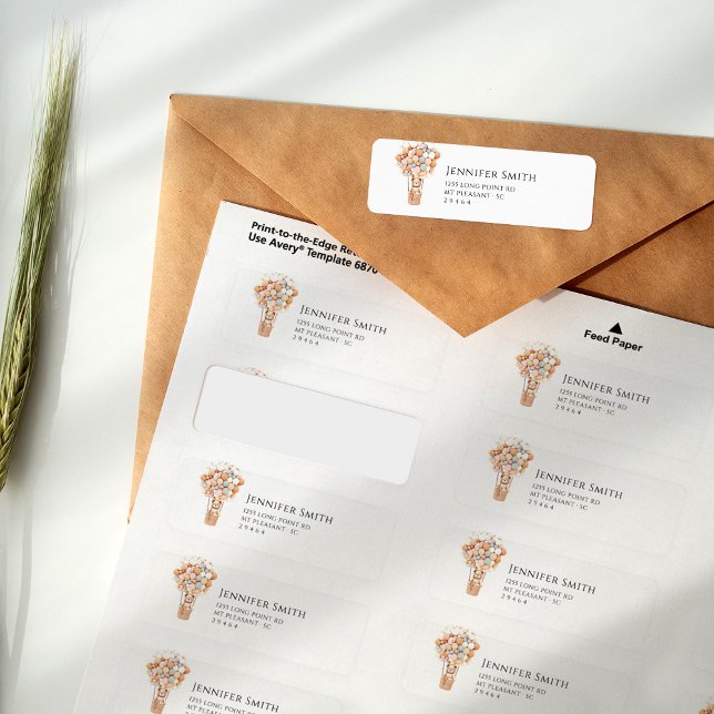 Étiquette Baby shower Bear Blue and Pink Balloors (Créateur téléchargé)