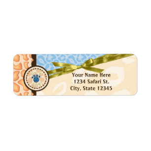 Étiquette Baby shower Boys Blue Safari Thème Invitation