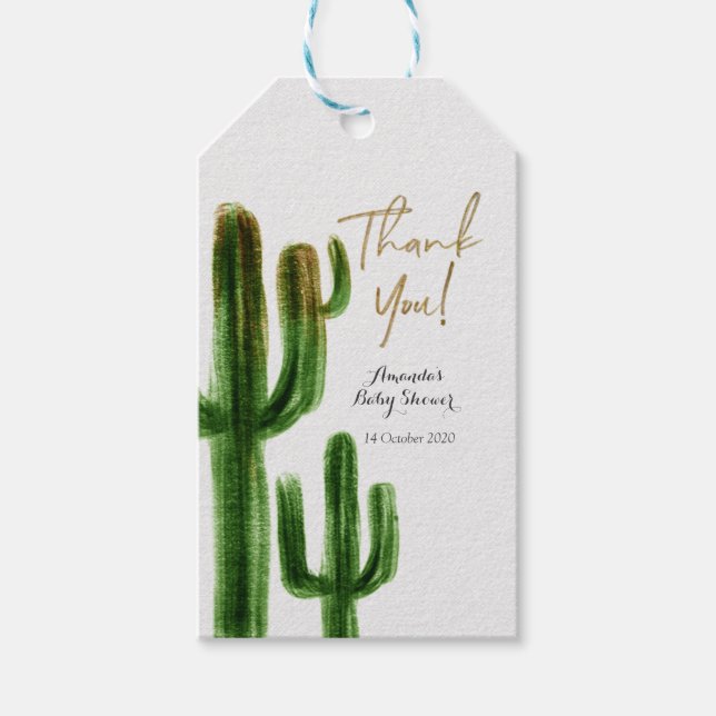 Étiquette Baby shower Cactus (Devant)
