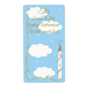 Étiquette Baby shower "Castle Gold/Sil" Feuille d'assiette d