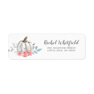 Étiquette Baby shower Citrouille Aquarelle Automne Adresse d