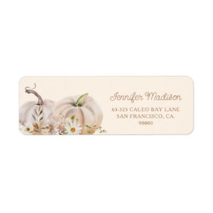 Étiquette Baby shower Citrouille Boho Fall